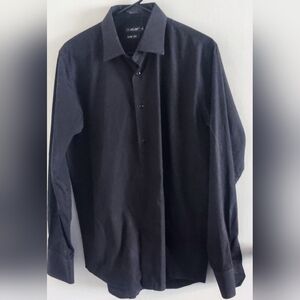 Milani mens size XL 16 long sleeve black dress shirt. Slim fit. NWOT.